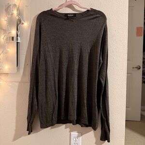 Bachrach Sweater Dark Gray 100% Silk Size L